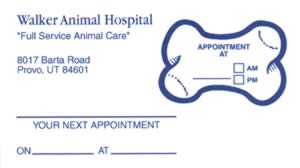 Sample of appointment card with removable label - 5973