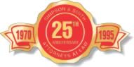 Sample of personalized gold foil raised letter label ideal for 25th anniversary labels