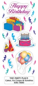 image of birthday removable stickers with custom imprint
